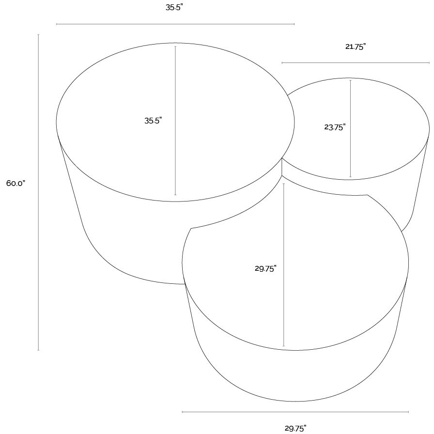 Neo 60 X 56 inch Antique Brass Coffee Table, Set Of 3