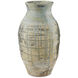 Ragusa Antique White and Blue Drip Outdoor Urn, Large