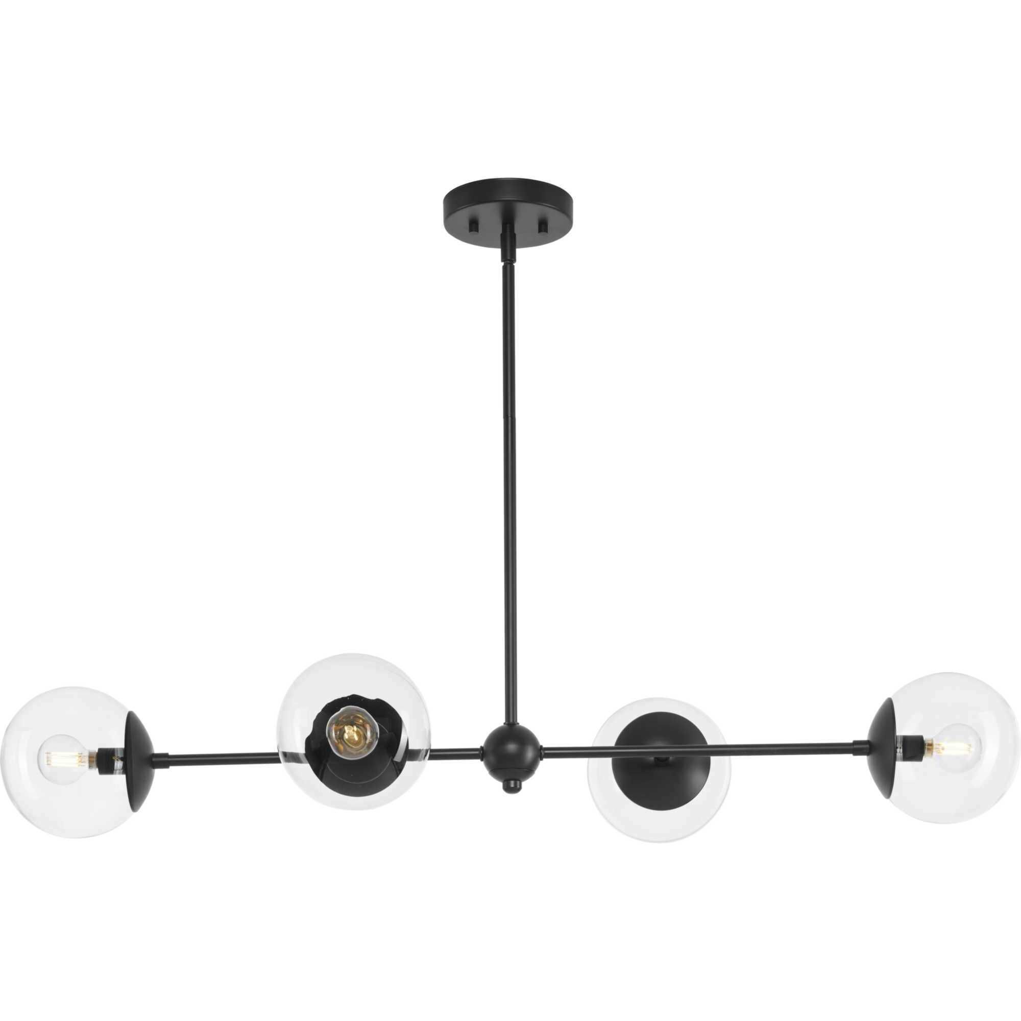 Atwell 4 Light 40 inch Matte Black Linear Chandelier Ceiling Light