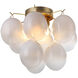 Globo LED 15.75 inch Brass Semi-Flush Mount Ceiling Light in Milky White