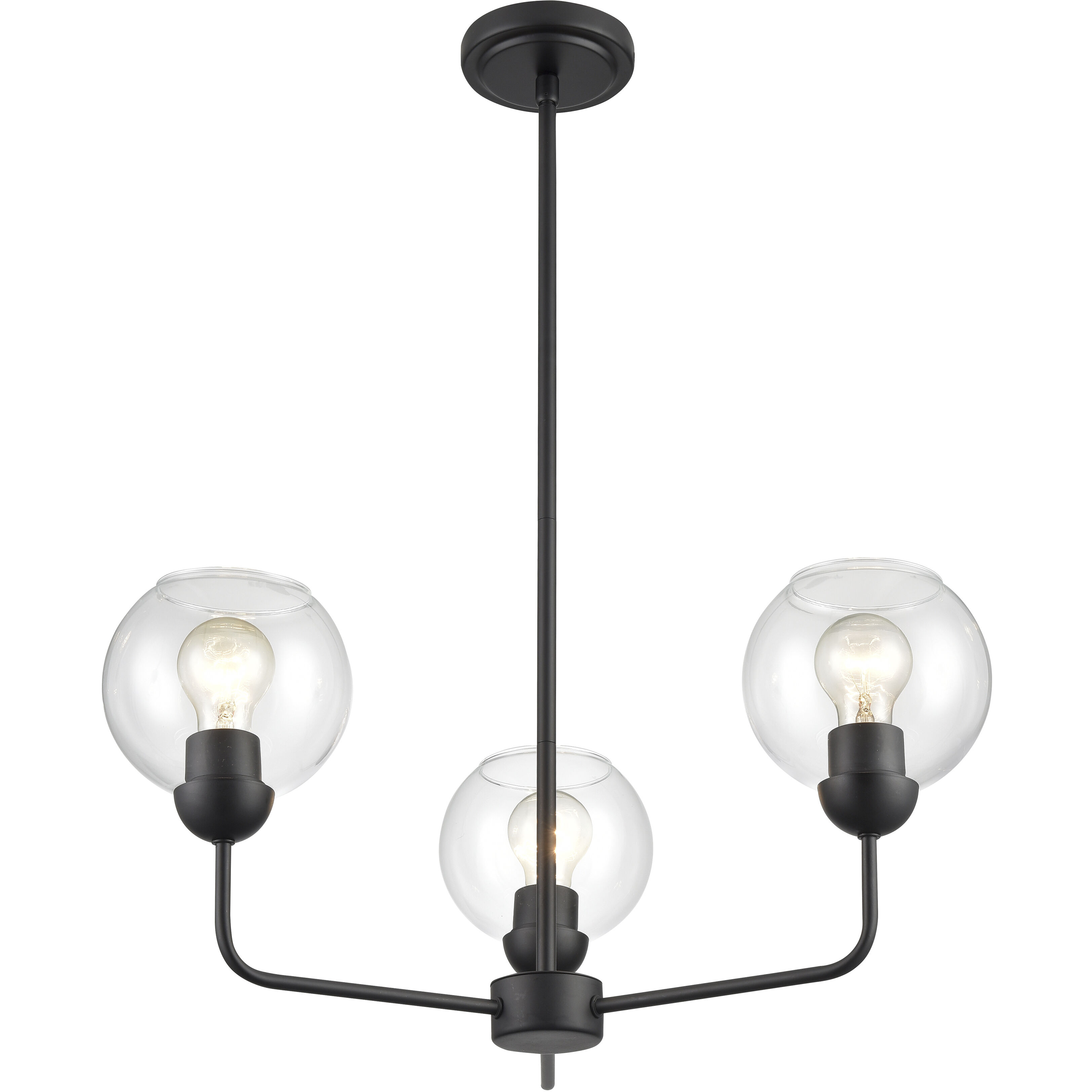 Boman 3 Light 23 inch Matte Black Chandelier Ceiling Light