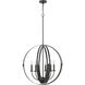 Valais 6 Light 5 inch Matte Black Chandelier Ceiling Light