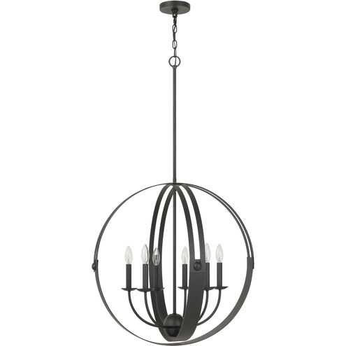 Valais 6 Light 5 inch Matte Black Chandelier Ceiling Light