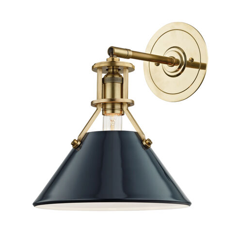 Painted No.2 1 Light 9.5 inch Aged Brass Wall Sconce Wall Light in Aged Brass/Darkest Blue