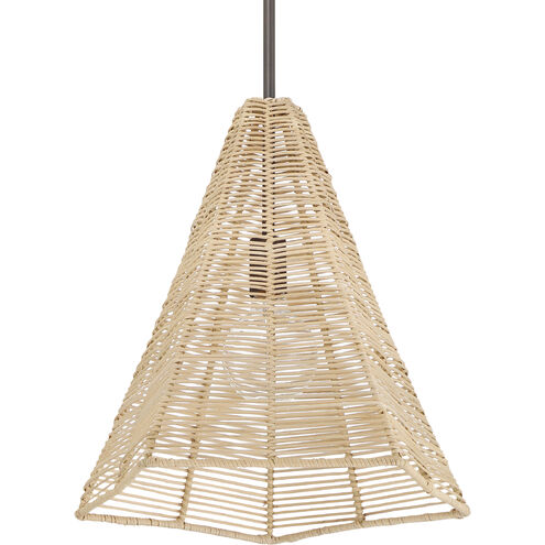 Comet 1 Light 16 inch Matte Bronze Pendant Ceiling Light, Large