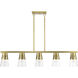 Bennington 5 Light 4.75 inch Natural Brass Large Linear Chandelier Ceiling Light