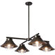 Stowe 4 Light 38.2 inch Coastal Dark Smoke Outdoor Pendant