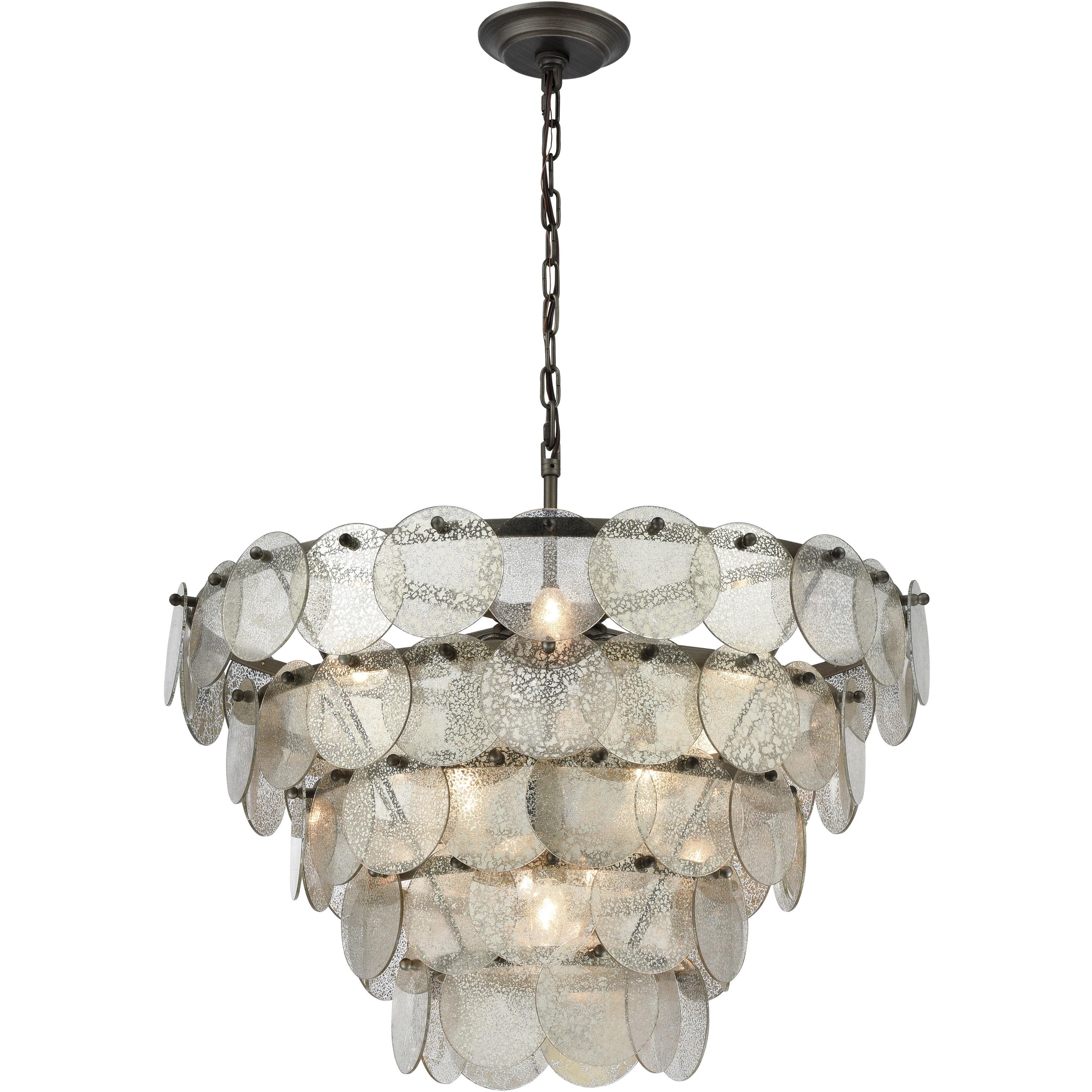 Airesse 9 Light 25 inch Brushed Slate Chandelier Ceiling Light
