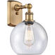 Ballston Athens LED 8 inch Brushed Brass Sconce Wall Light in Seedy Glass, Ballston