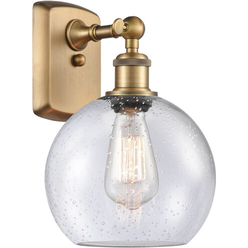 Ballston Athens LED 8 inch Brushed Brass Sconce Wall Light in Seedy Glass, Ballston
