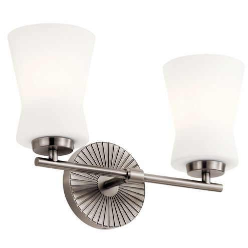 Brianne 2 Light 15 inch Classic Pewter Wall Mount Bath Light Wall Light, 2 Arm