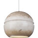 Radiance Collection LED 12 inch Brushed Nickel and Greco Travertine and White Pendant Ceiling Light