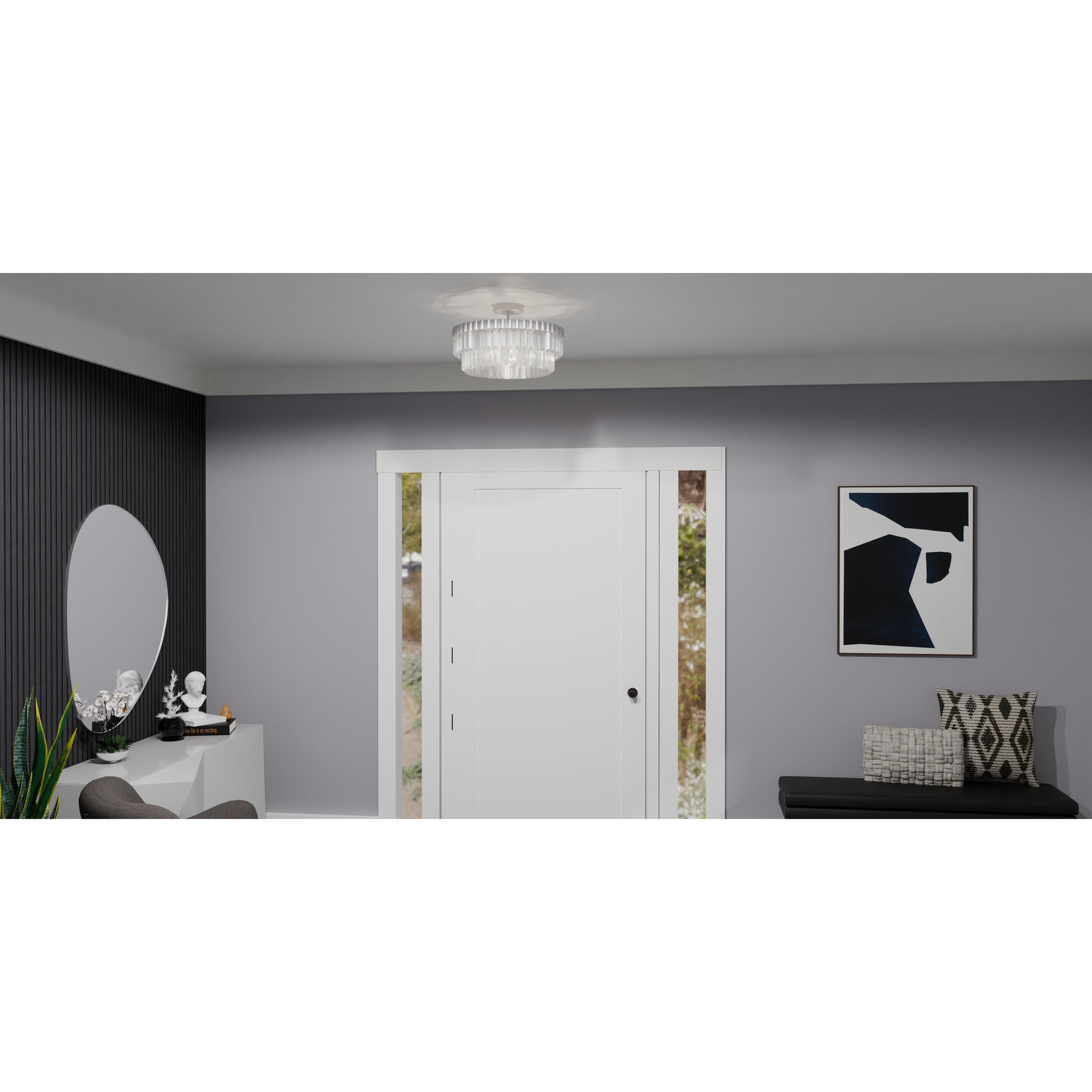 Starlight 4 Light 18.5 inch Brushed Nickel Semi-Flush Mount Ceiling Light, Large