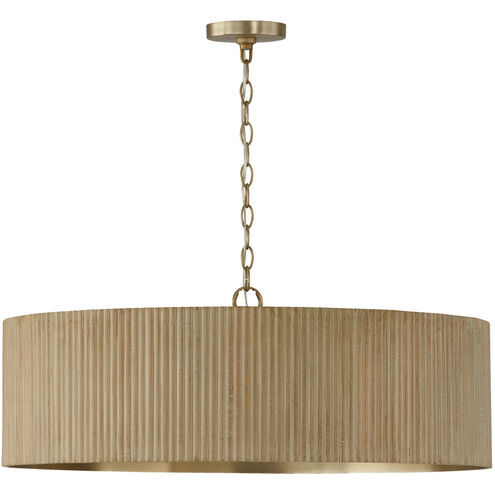 Donovan 4 Light 30.75 inch White Wash and Matte Brass Chandelier Ceiling Light