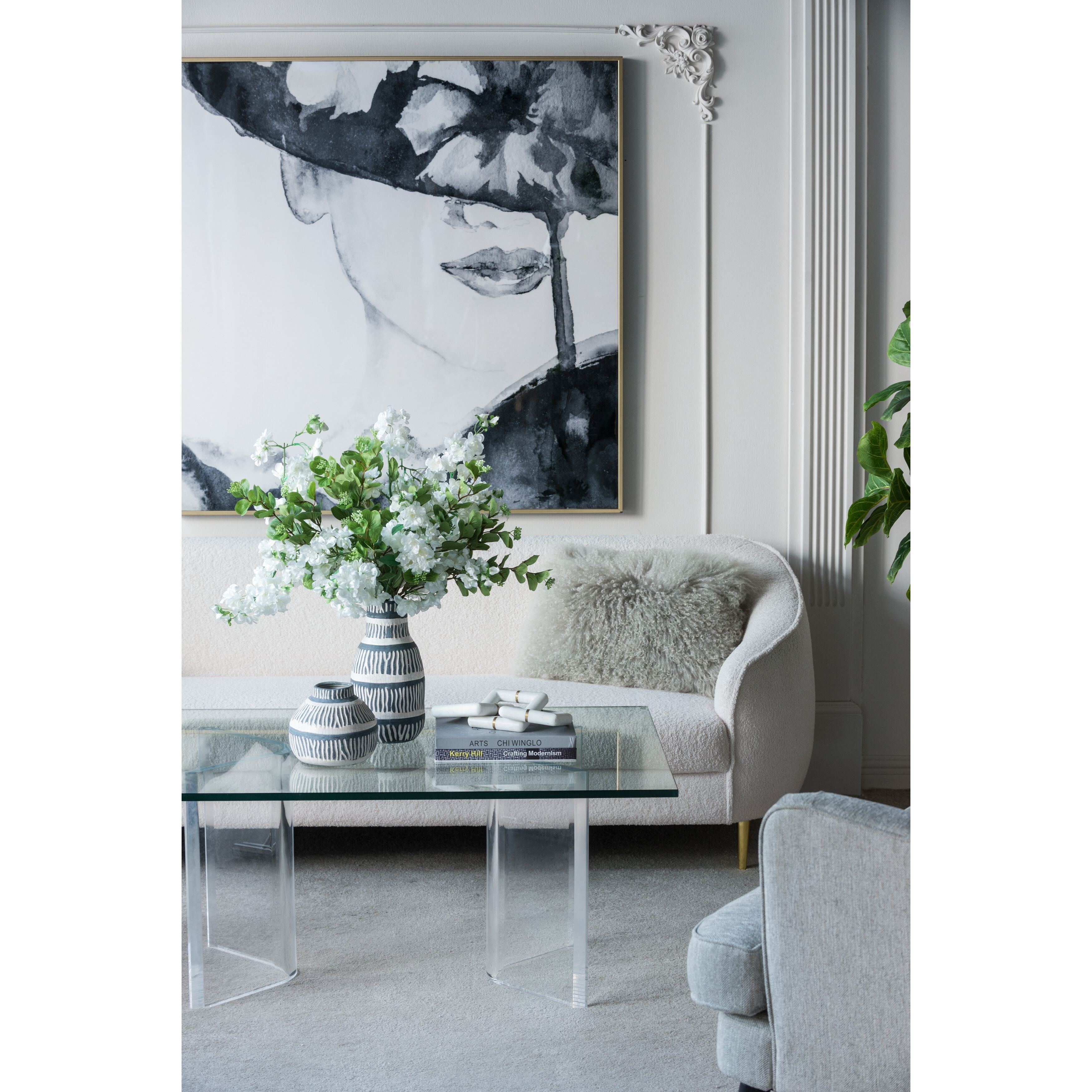 Anita White/Gold Marble Chain