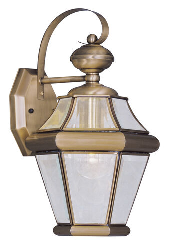Georgetown 1 Light 15 inch Antique Brass Outdoor Wall Lantern