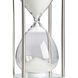Modern White and Clear and Polished Silver Hourglass