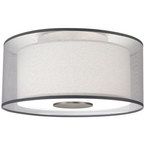 Saturnia 2 Light 15 inch Stainless Steel Flushmount Ceiling Light