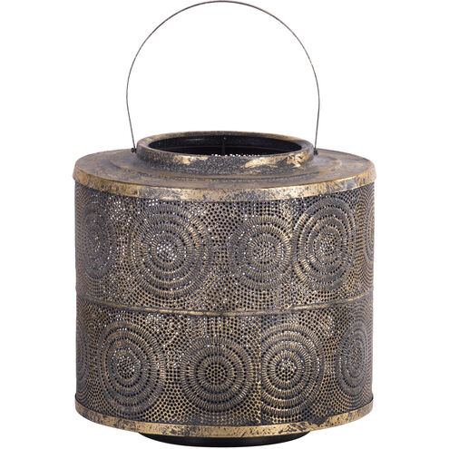 Raj 13 X 12 inch Weathered Gold Patio Candle Lantern