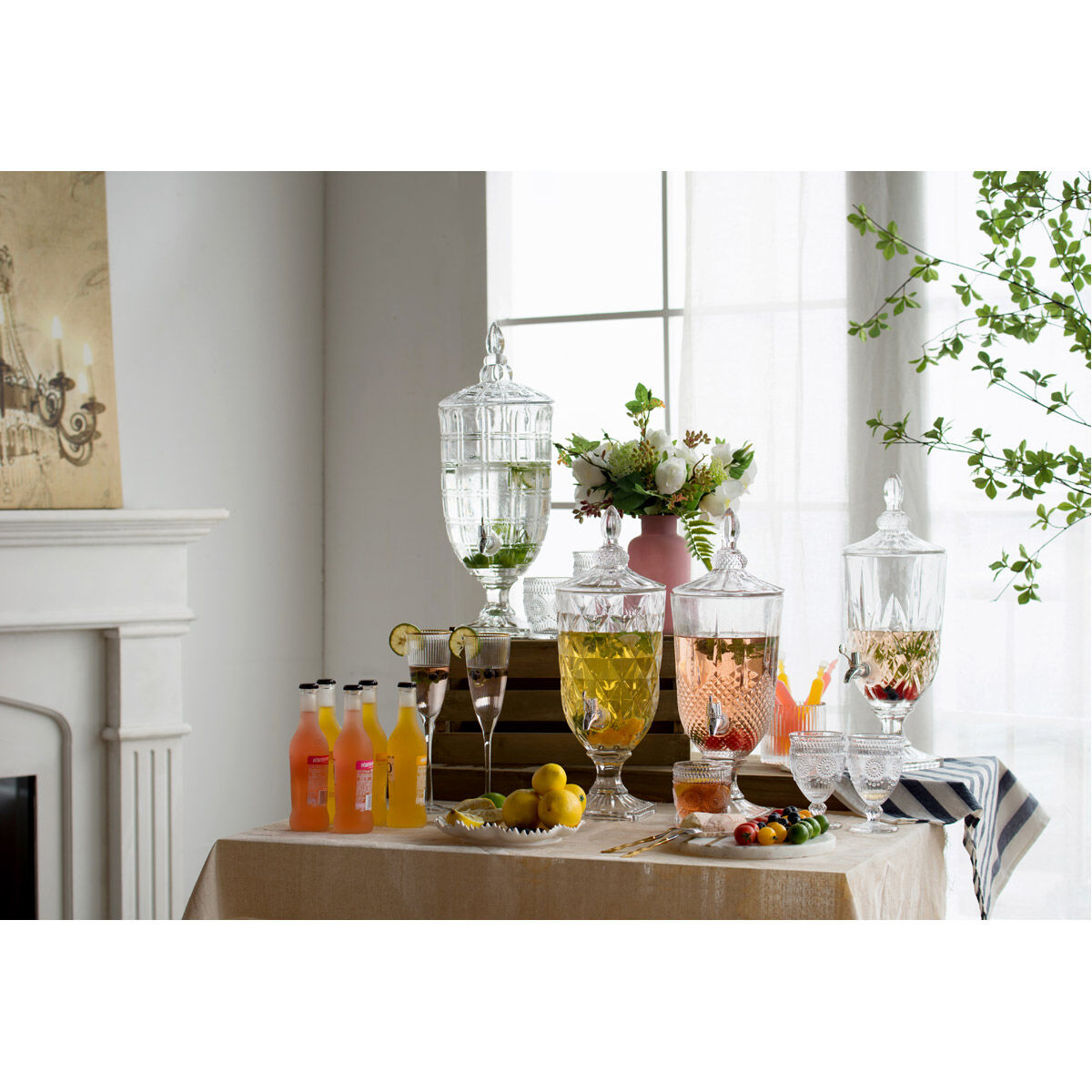 Anita Clear and Polished Silver Drink Dispenser