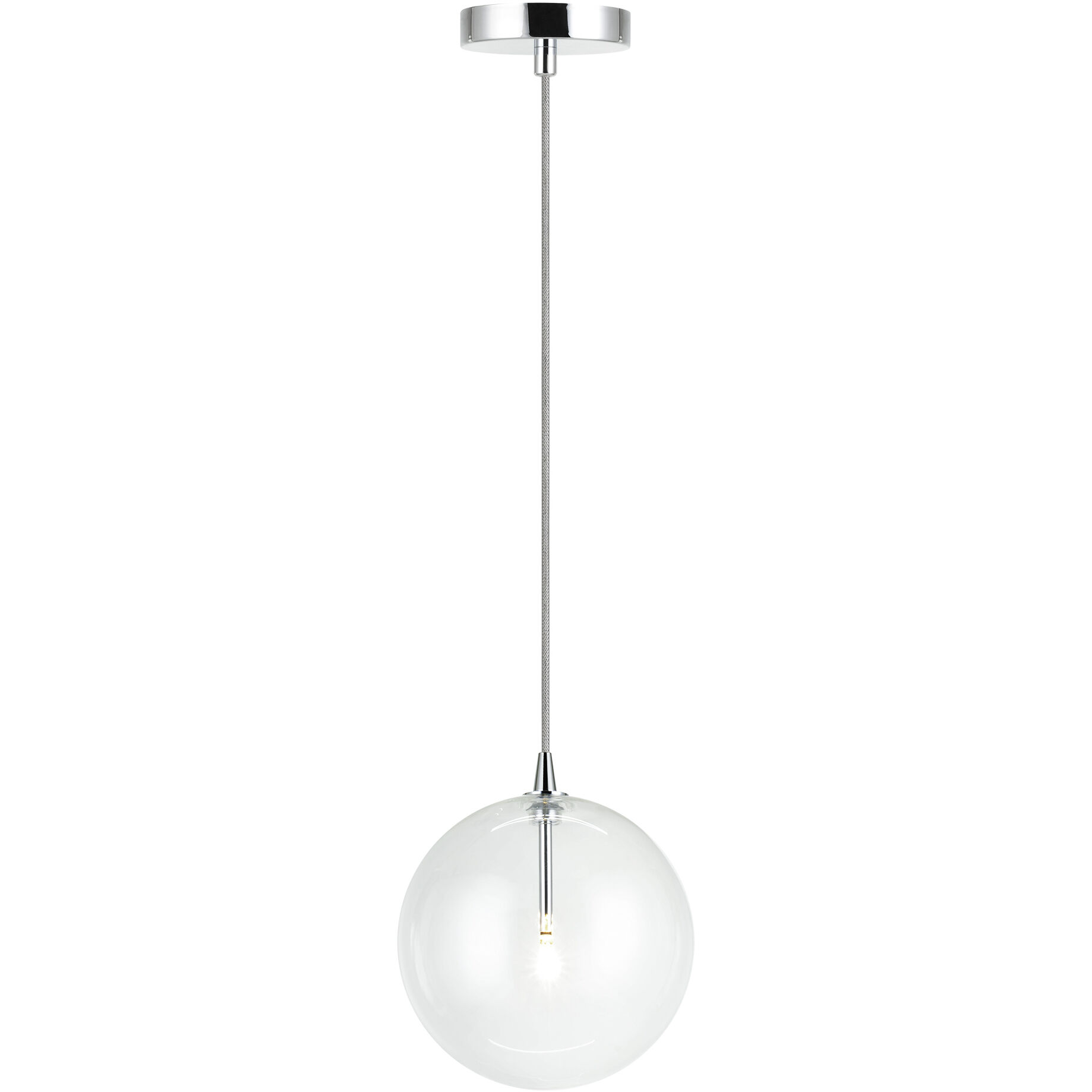 Bolha 1 Light 8.63 inch Chrome Pendant Ceiling Light in Chrome and Clear