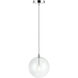 Bolha 1 Light 8.63 inch Chrome Pendant Ceiling Light in Chrome and Clear