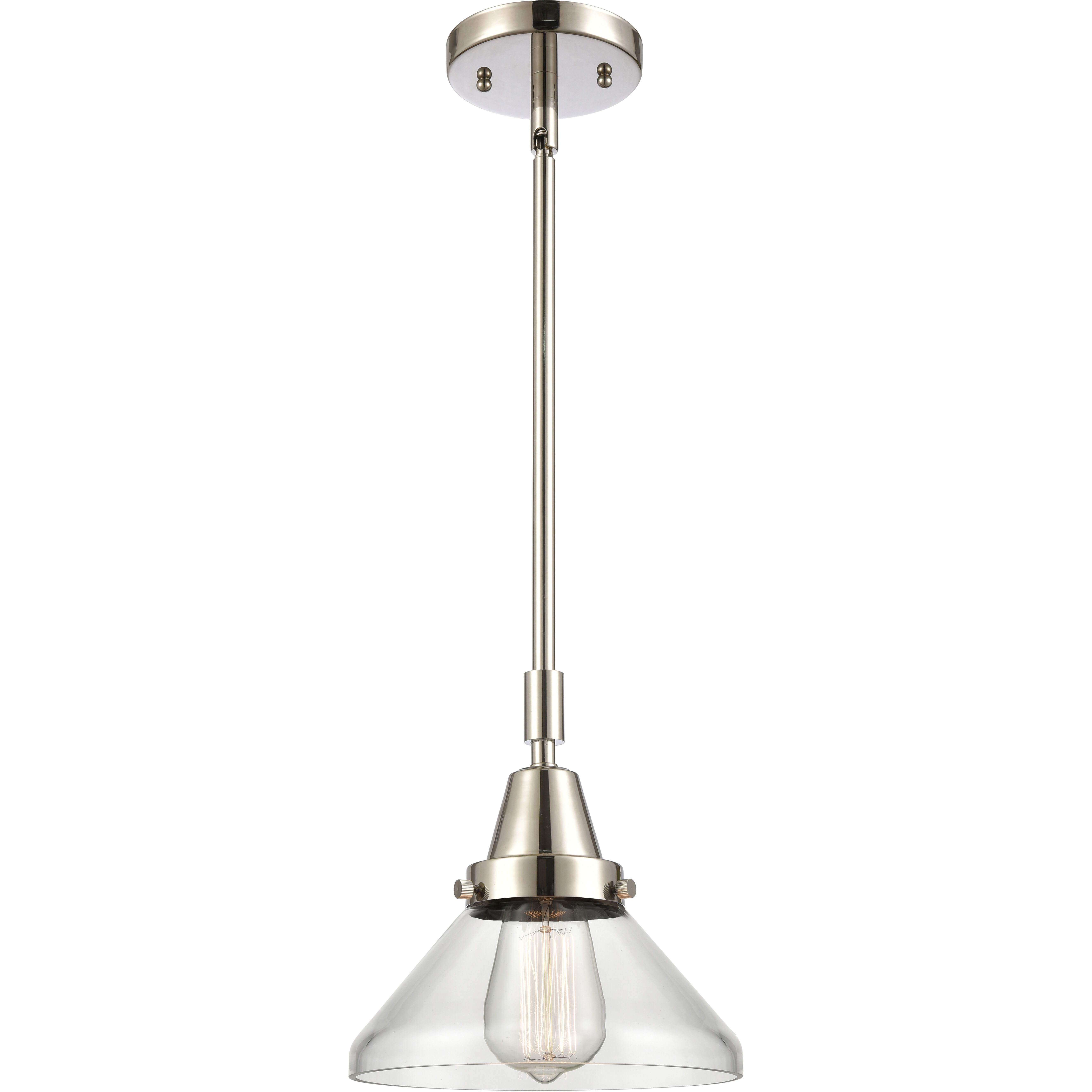 Franklin Restoration Caden LED 8 inch Polished Nickel Mini Pendant Ceiling Light in Clear Glass