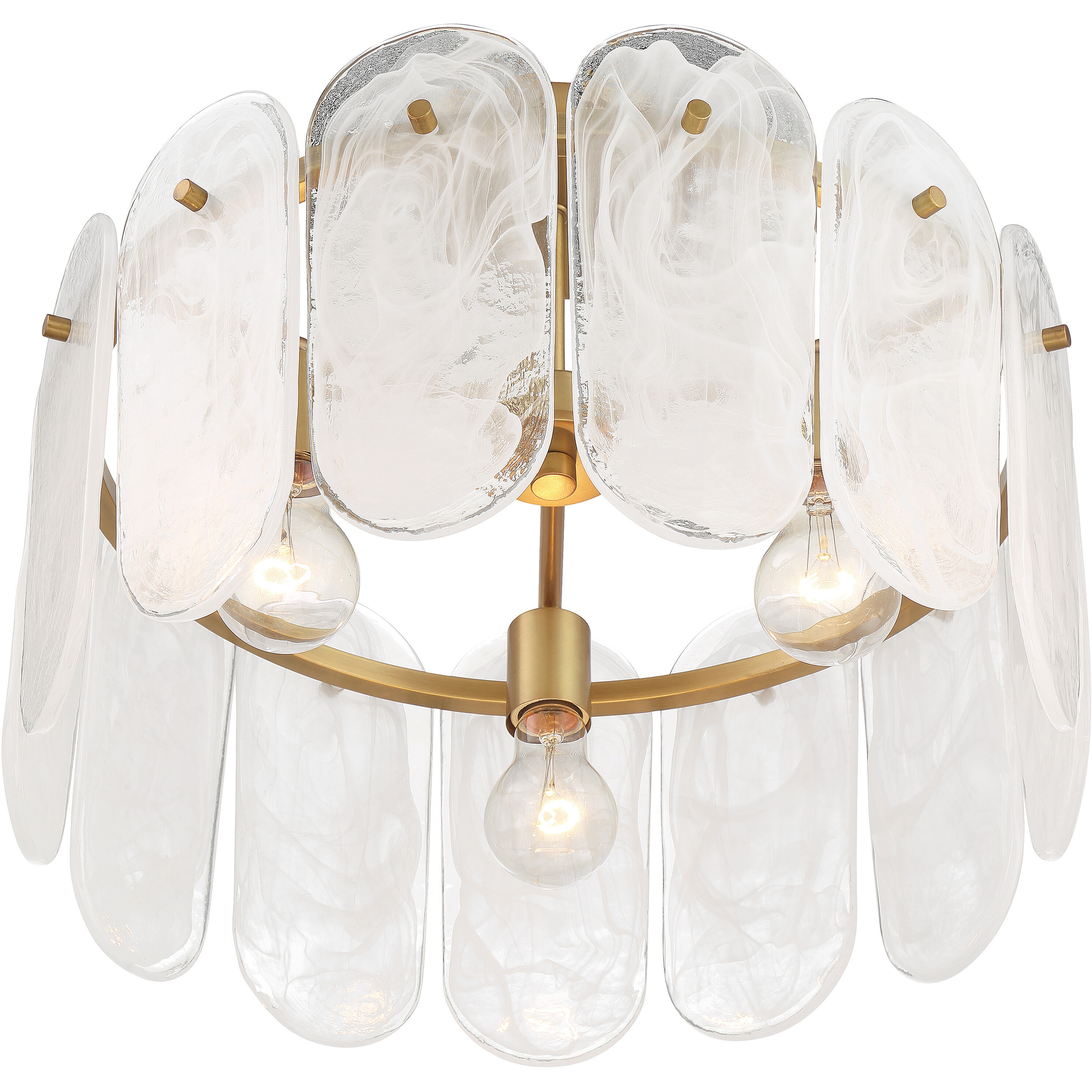 Oldmill 3 Light 18.25 inch Legacy Brass Semi Flush Ceiling Light