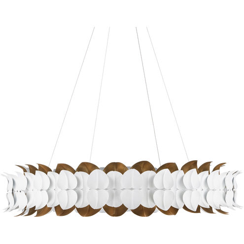 Aventine LED 39 inch Gesso White/Contemporary Gold Chandelier Ceiling Light