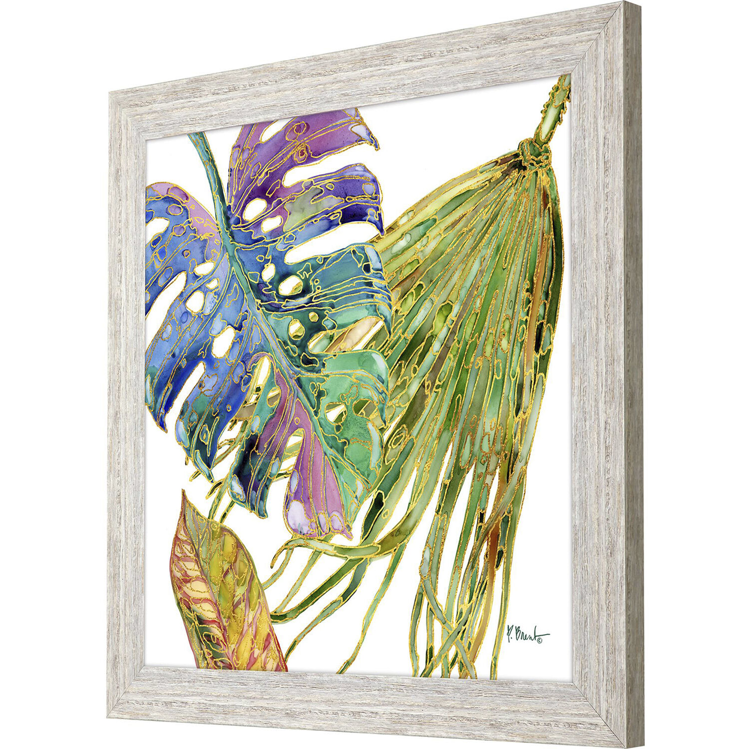 Spectrum Palm Fronds 28 X 28 inch Non-Glass Framed Art, Propac