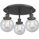Beacon 3 Light 17.75 inch Matte Black Flush Mount Ceiling Light in Seedy