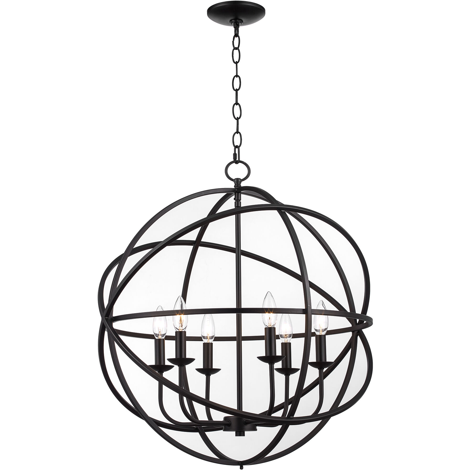 Apollo 6 Light 24 inch Rubbed Oil Bronze Pendant Ceiling Light