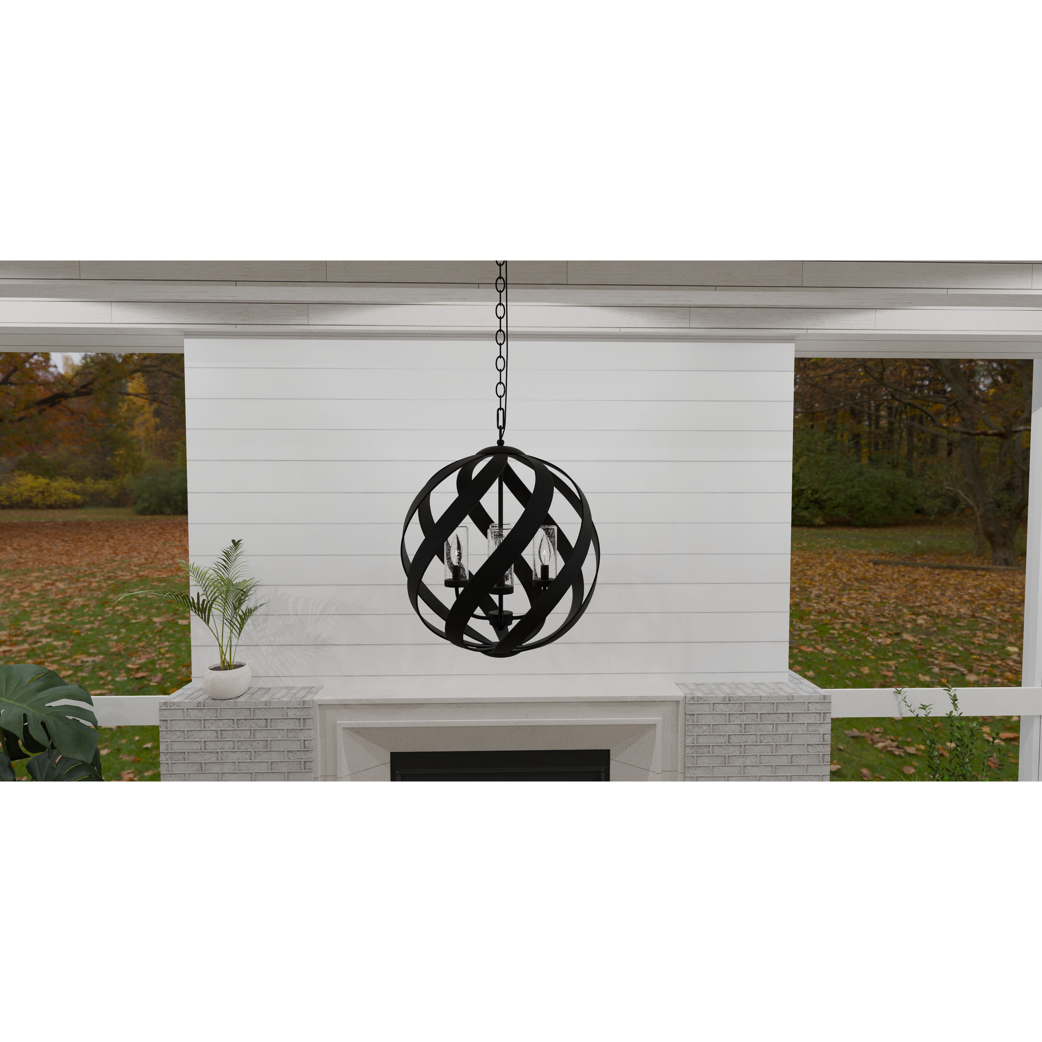 Blacksmith 4 Light 19.5 inch Earth Black Outdoor Pendant