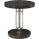 Emilian 29 X 18 inch Polished Nickel and Ebony with Light Gray Glazing Accent Table