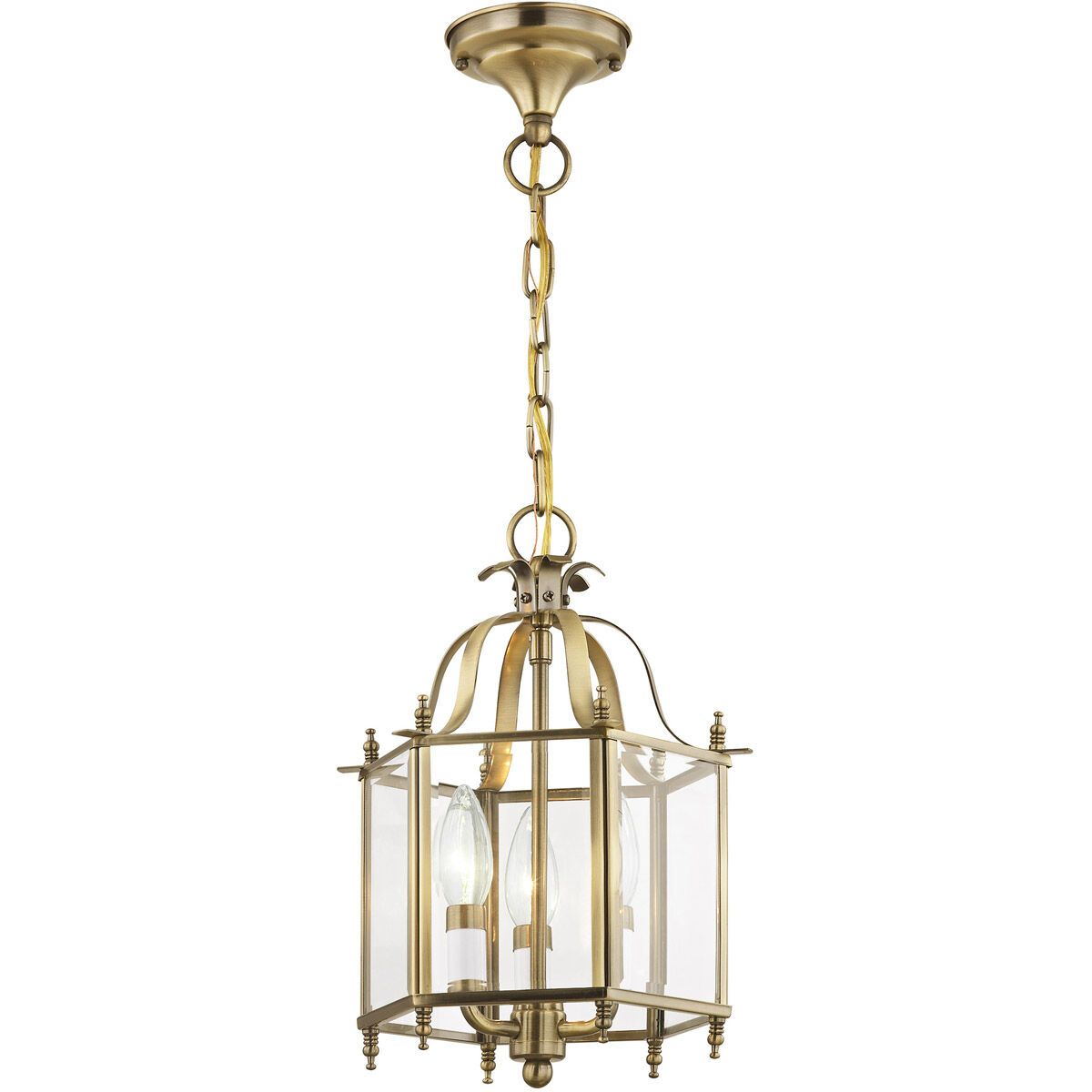 Livingston 3 Light 10 inch Antique Brass Convertible Mini Pendant/Ceiling Mount Ceiling Light