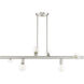 Bannister 6 Light 37 inch Brushed Nickel Linear Chandelier Ceiling Light