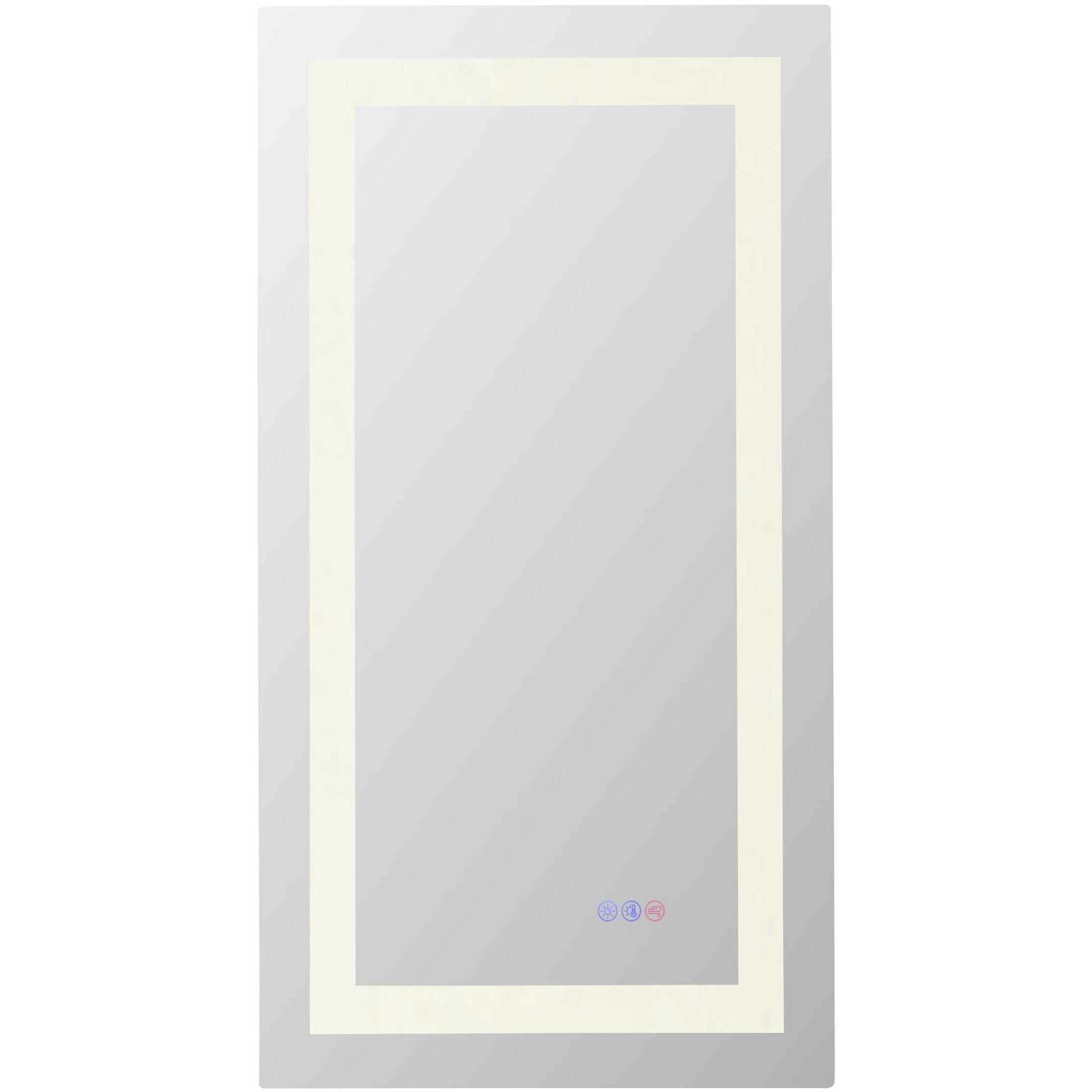 Riven 36 X 18 inch White LED Mirror