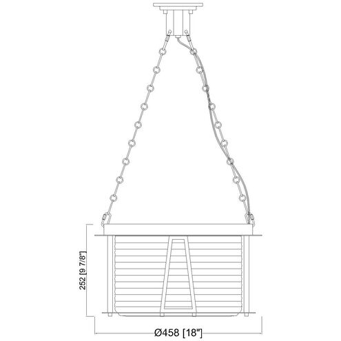 Cape Harbor 3 Light 18 inch Rubbed Brass Pendant Ceiling Light