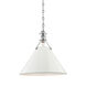 Painted No.2 1 Light 16 inch Polished Nickel/Off White Pendant Ceiling Light