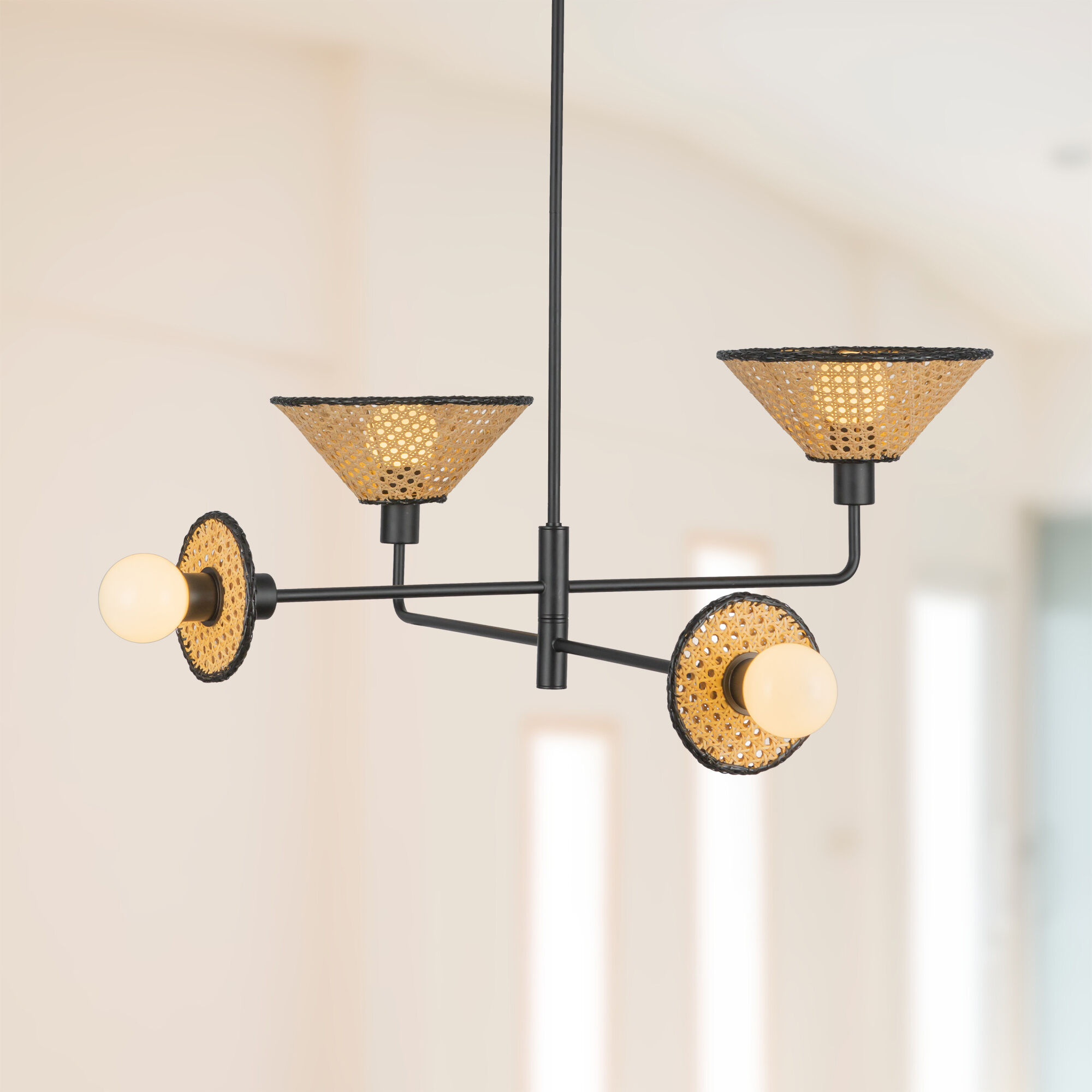 Alora Mood Piper 4 Light 39.88 inch Matte Black Chandelier Ceiling Light