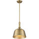 Berg 1 Light 12 inch Warm Brass Pendant Ceiling Light, Essentials