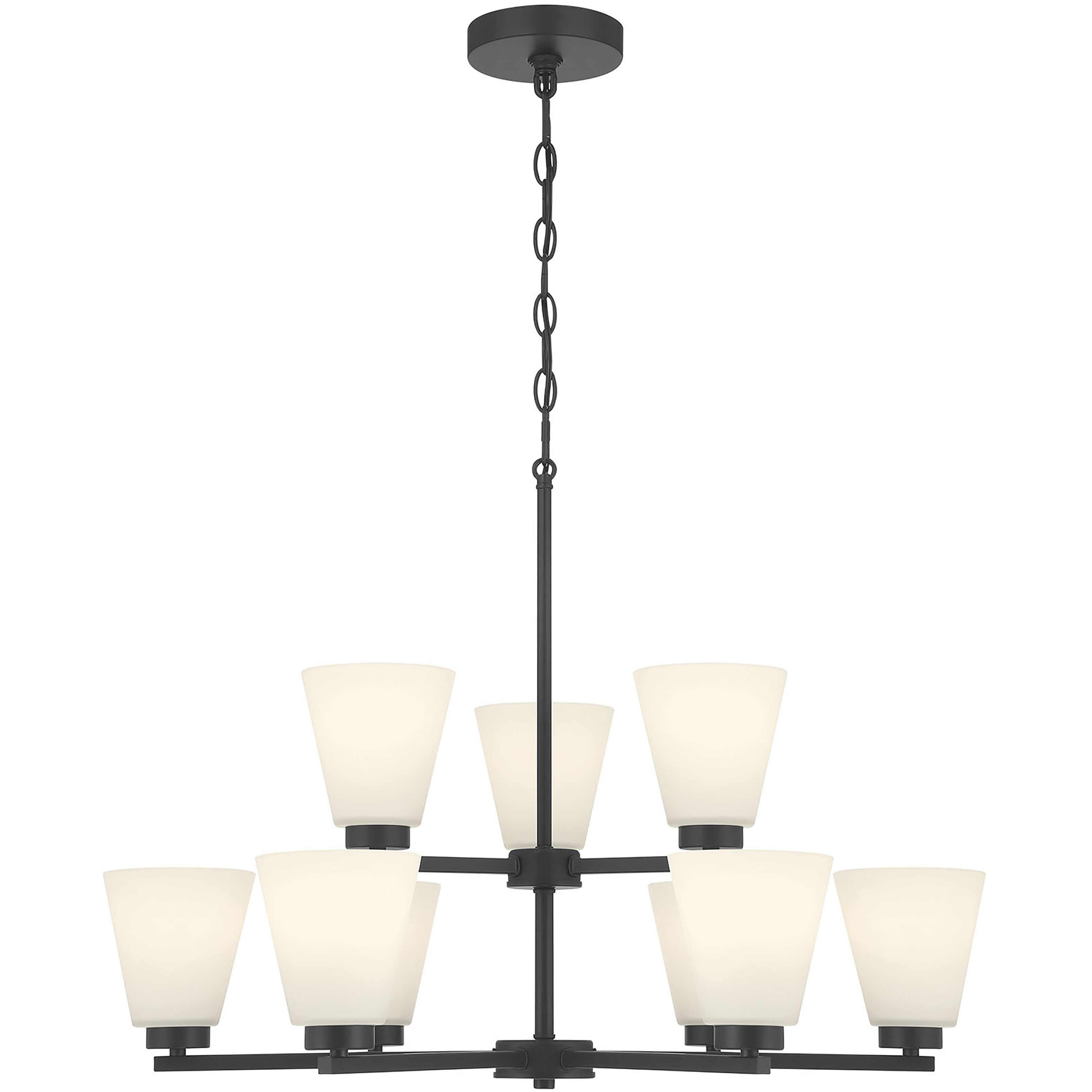 Strayhan 9 Light 28.5 inch Matte Black Chandelier Ceiling Light