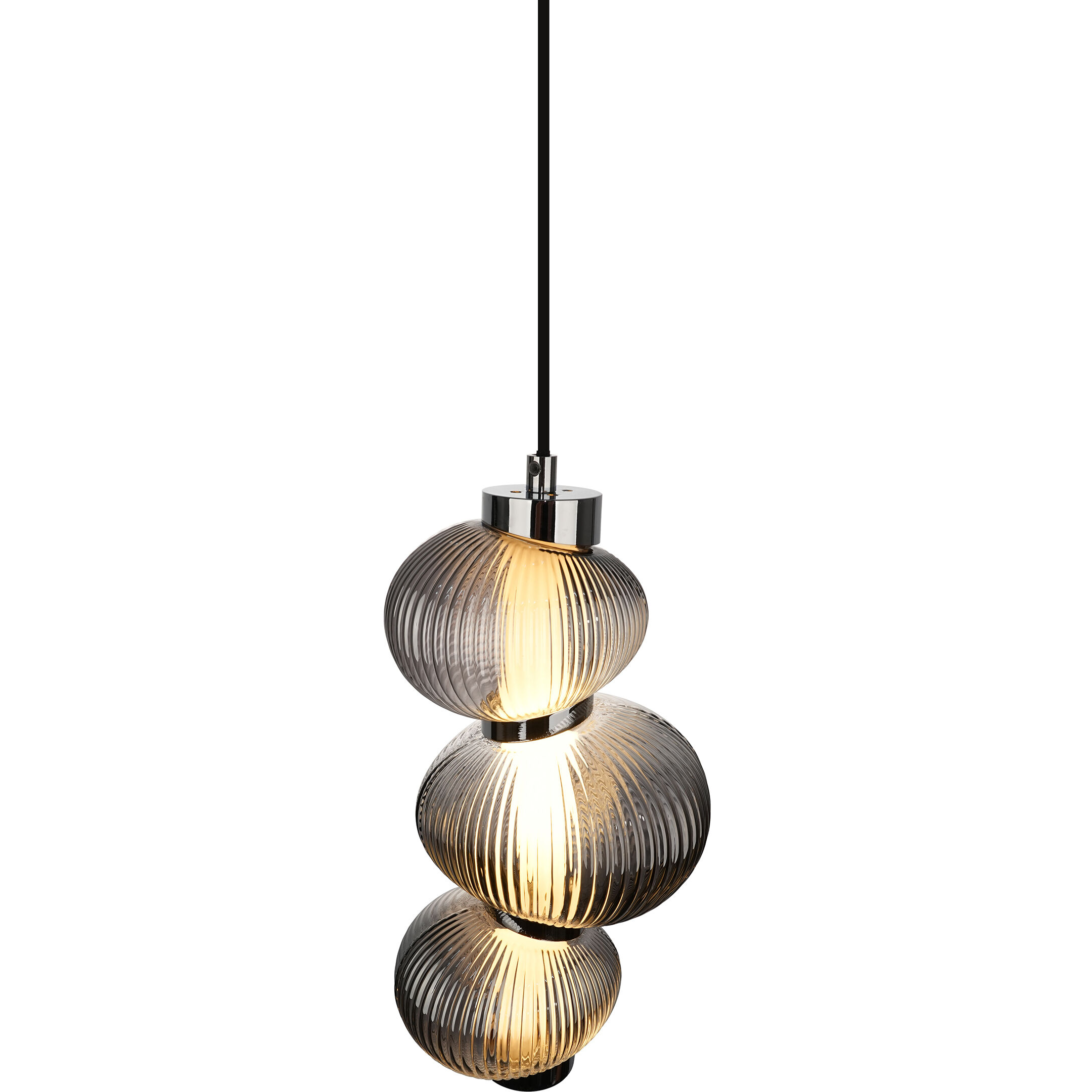 Ariel LED 6.3 inch Chrome and Black Pendant Ceiling Light