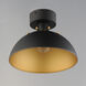 Dawn 1 Light 12 inch Antique Brass and Black Semi-Flush Mount Ceiling Light