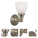 Classic 1 Light 5 inch Antique Brass Single Sconce Wall Light