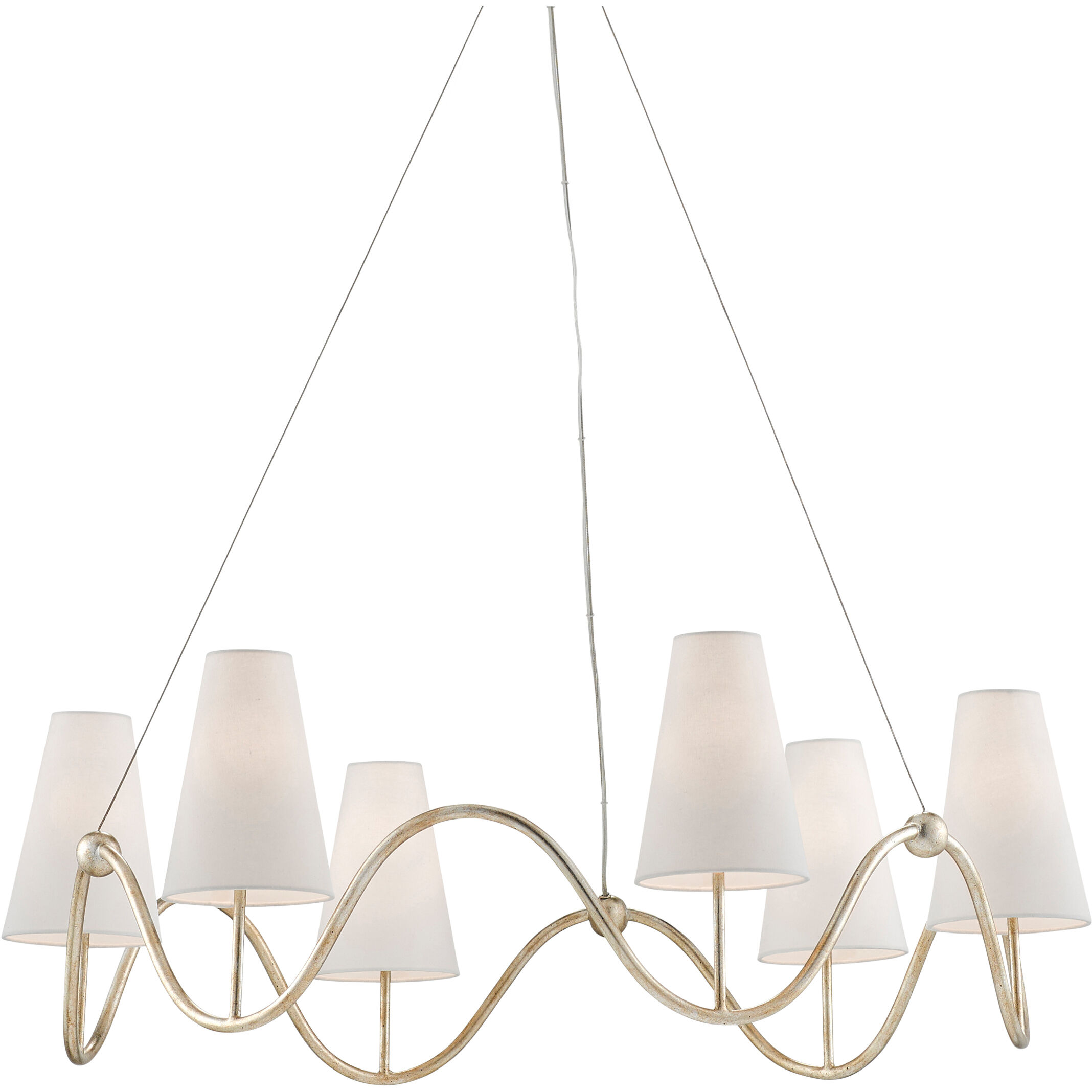 Kadir 6 Light 38.75 inch Silver Granello Chandeliers Ceiling Light