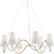 Kadir 6 Light 38.75 inch Silver Granello Chandeliers Ceiling Light