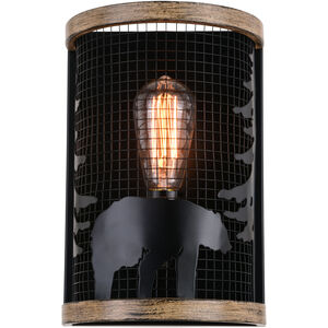 Kodiak LED 8 inch Black and Burnished Teak Wall Light