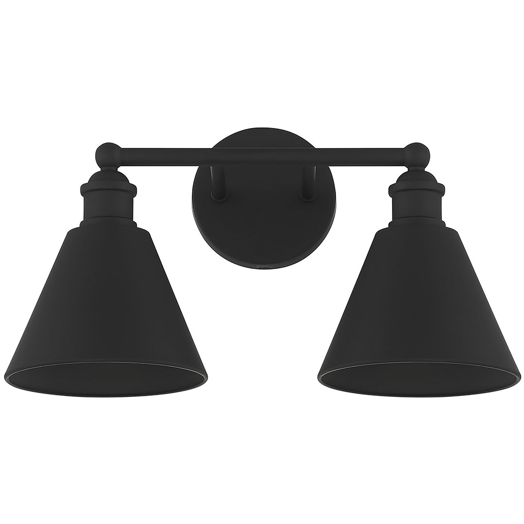 Modern Farmhouse 2 Light 17 inch Matte Black Bathroom Vanity Light Wall Light