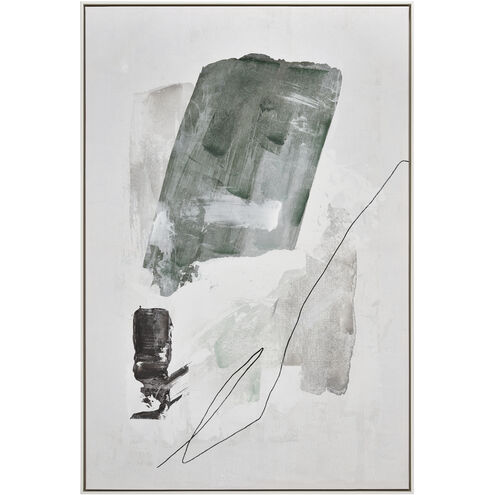 Denny White with Green and Silver Framed Wall Art